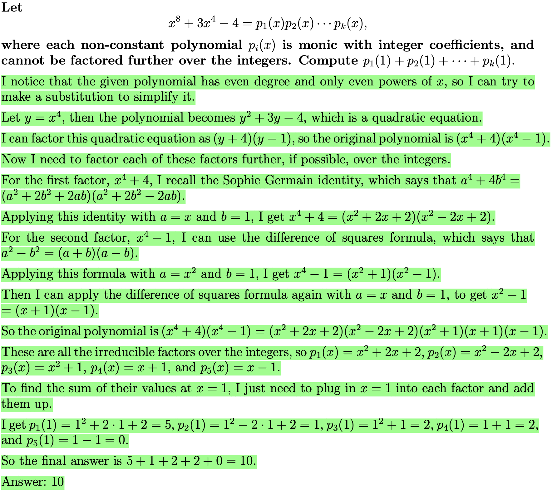 Two solutions to the same problem, graded by the PRM. The solution on the left is correct while the solution on the right is incorrect. A green background indicates a high PRM score, and a red background indicates a low score. The PRM correctly identifies the mistake in the incorrect solution.
